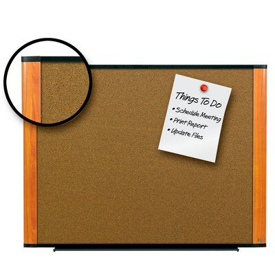 3M™ Cork Board C4836LC, 48 in x 36 in x 1 in (121.9 cm x 91.4 cm x 2.5 cm) Light Cherry Finish Frame
