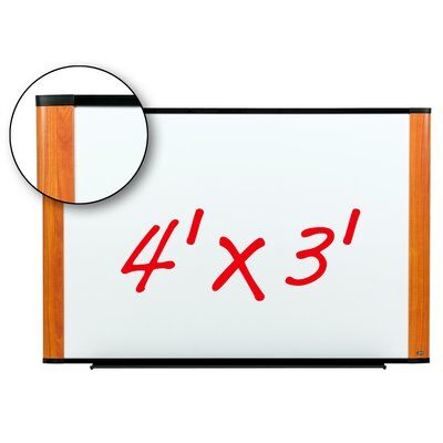 3M™ Melamine Dry Erase Board M4836LC, 48 in x 36 in x 1 in (121.9 cm x 91.4 cm x 2.5 cm) Light Cherry Finish Frame