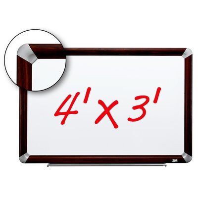 3M™ Melamine Dry Erase Board M4836FMY, 48 in x 36 in x 1 in (121.9 cm x 91.4 cm x 2.5 cm) Mahogany Finish Frame (DISCONTINUED)