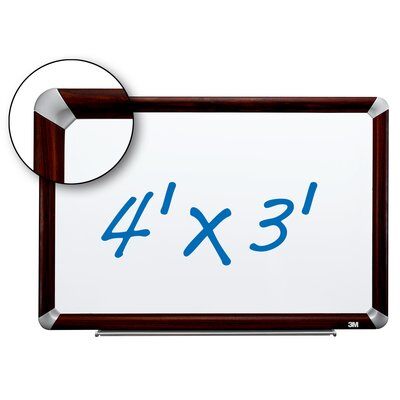 3M™ Porcelain Dry Erase Board P4836FMY, 48 in x 36 in x 1 in (121.9 cm x 91.4 cm x 2.5 cm) Magnetic