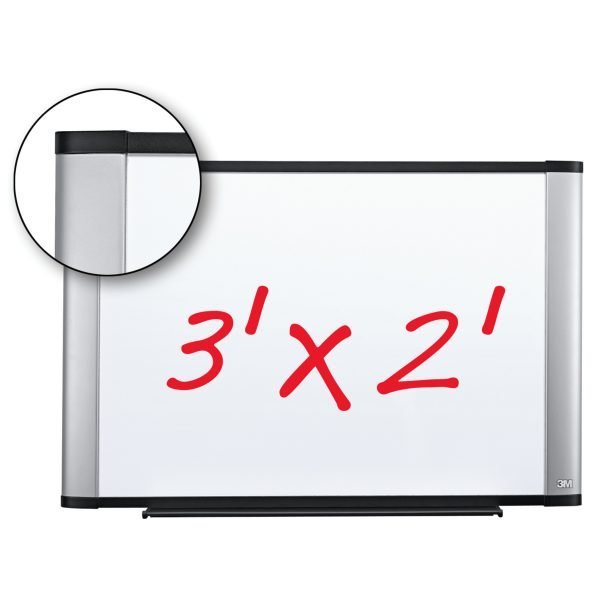 3M™ Melamine Dry Erase Board M3624A, 36 in x 24 in x 1 in (91.4 cm x 60.9 cm x 2.5 cm) Aluminum Frame (DISCONTINUED)