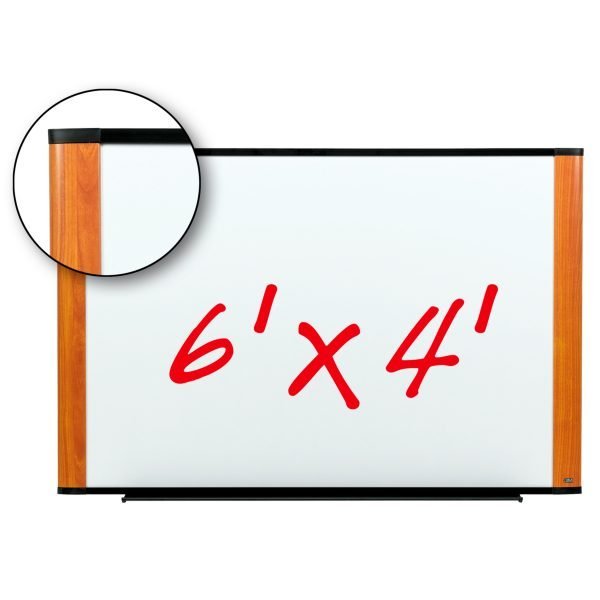 3M™ Melamine Dry Erase Board M7248LC, 72 in x 48 in x 1 in (182.8 cm x 121.9 cm x 2.5 cm) Light Cherry Finish Frame (DISCONTINUED)