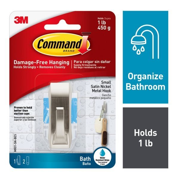 Command™ Modern Reflections Small Hook with Water-Resistant Strips MR01-SN-BES