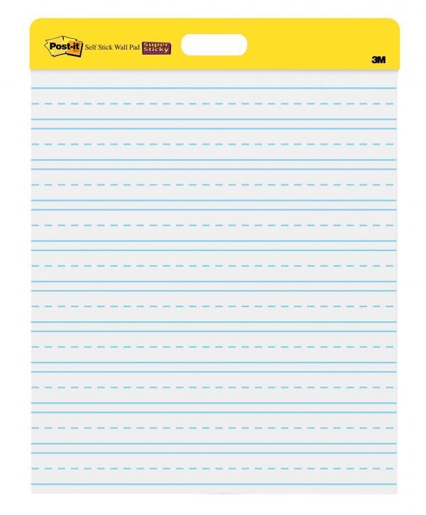 Post-it® Self-Stick Wall Pad 566PRL, 20 in x 23 in (50,8 cm x 58,4 cm) Primary Ruled